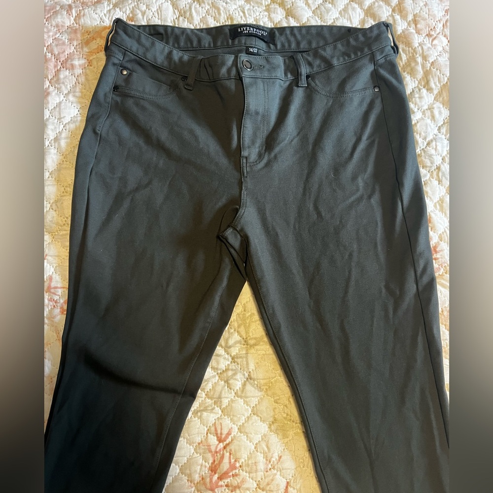 Olive Straight-Leg Liverpool Pants
